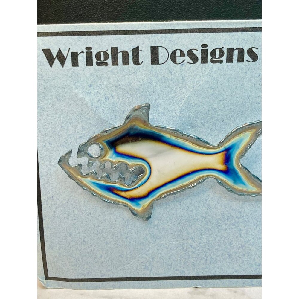 Wright Designs - David A. Wright Metal Piranha Brooch -334